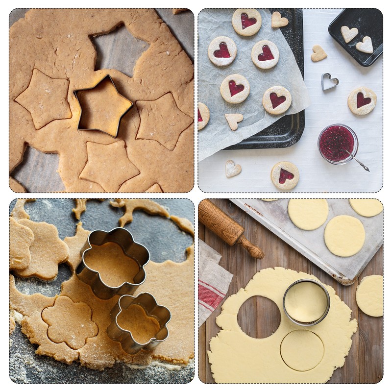 12pcs Cookie Cutters, Heart Round Star Flower Shaped Biscuit Cookie Cutter gallery
