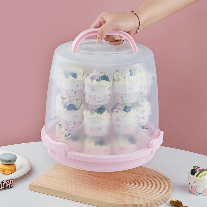 Tall Carrier with Handle Box for Baby Shower Kitchen 24 Cups
