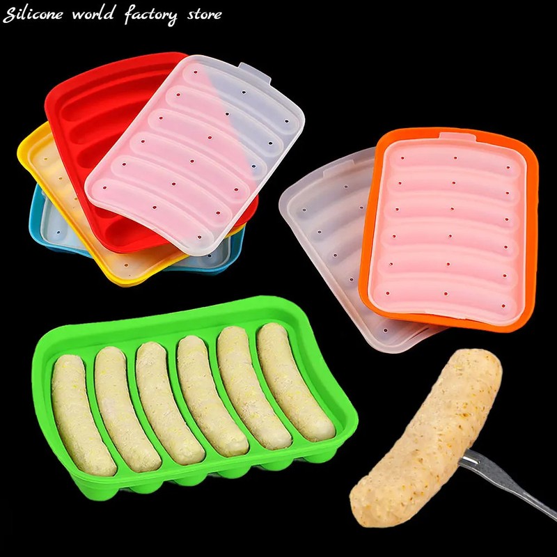 Silicone Sausage Mold with Lid DIY Hot Dog Ham Maker Baby Food Baking Tool gallery