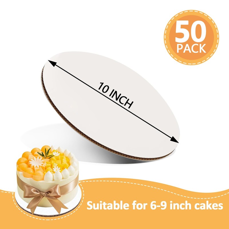 50 PCS 10 Inch Round Cake Boards Thin Cardboard Base Waterproof DIY Display gallery