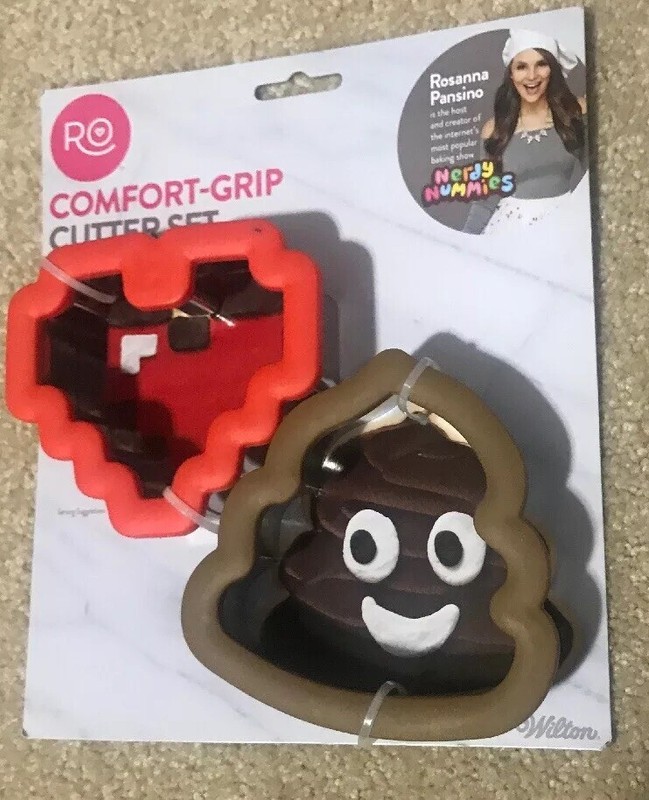 ROSANNA PANSINO Wilton Heart Poop Emoji Cookie Cutter Set Comfort Grip New gallery