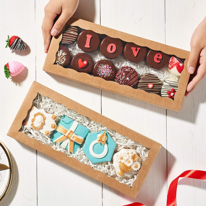 24PCS 12 x 5 x 1.5 inches Premium One Piece Cookies Boxes, Bakery Boxes for F... gallery