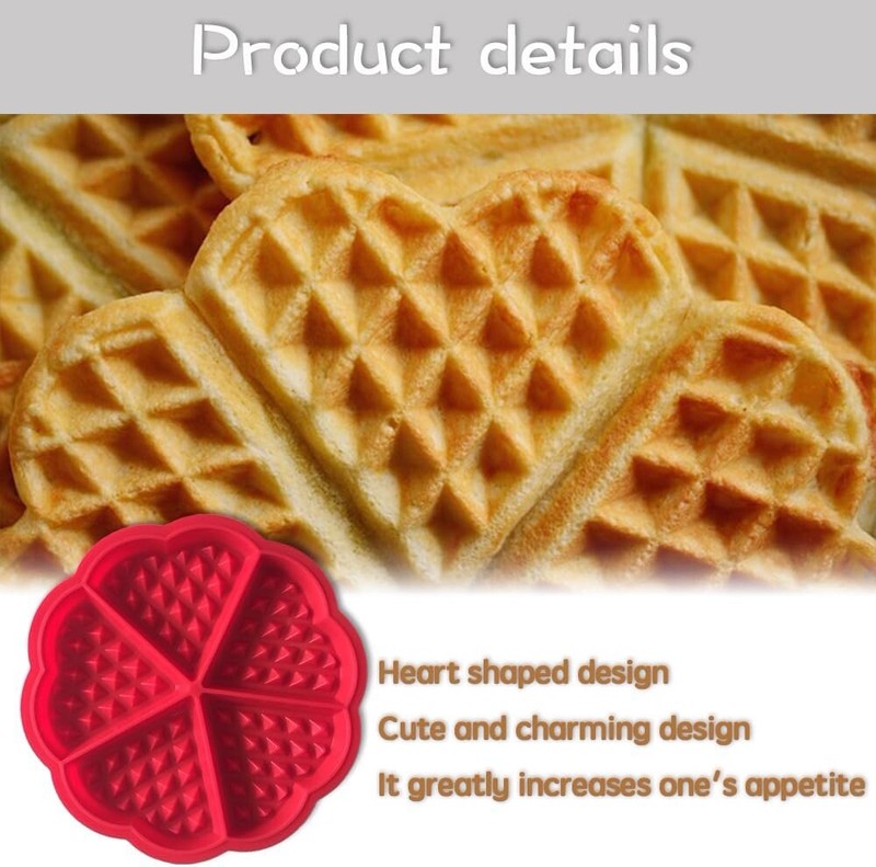 Waffle Mold Nonstick Silicone Mold heart-shaped Mold for Making Waffles gallery