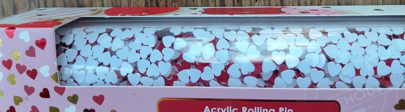 Circa Acrylic Rolling Pin Clear PVC Handles Hearts Pattern 16.9 in Hand Wash gallery