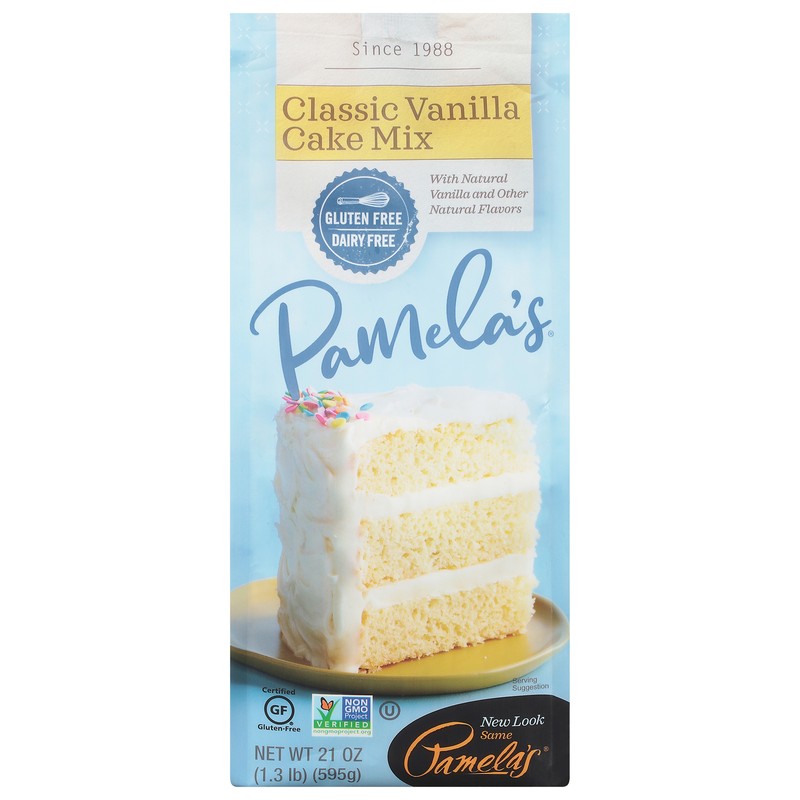 Pamela’s Mix Cake Wheat-Free and Classic Vanilla 21 oz (Pack of 3)