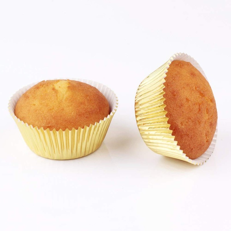 Gifbera Gold Foil Jumbo Cupcake Liners Metallic Large Muffin Baking Cups, 160... gallery