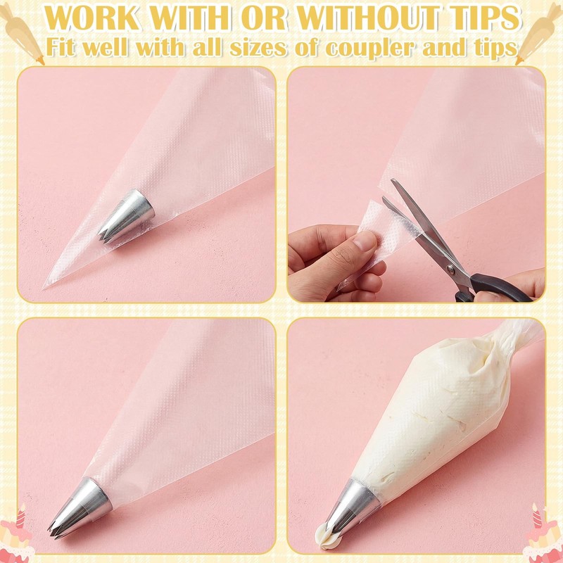 1000 Pcs Disposable Piping Bags 10 Inch Thick Tipless Pastry Bags Bulk Non Sl... gallery