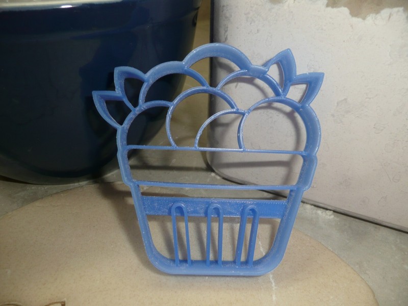 BLUEBERRY BASKET BERRY PICKING SUMMER DETAILED COOKIE CUTTER MADE IN USA PR4816 gallery