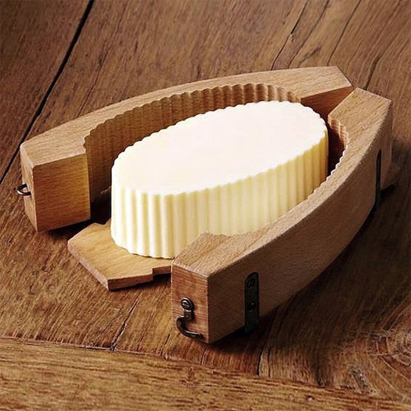 WORLD CUISINE WOODEN OVAL BUTTER MOLD WITH FLOWER IMPRINT 48294-02 gallery