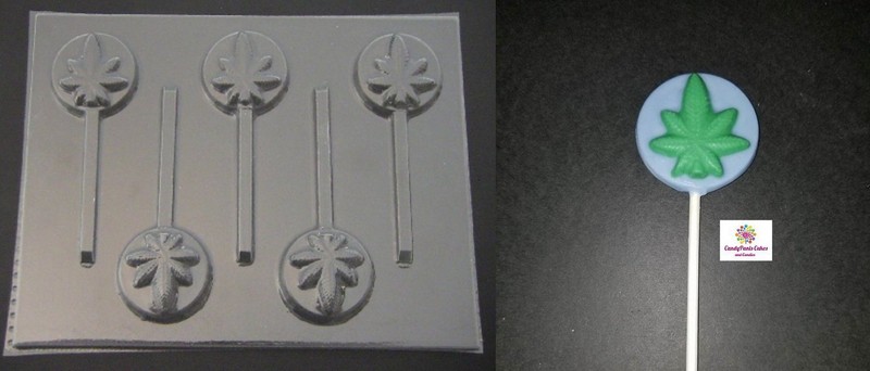 POT LEAF MARIJUANA 420 CANNABIS Circle Chocolate Soap Candy Mold
