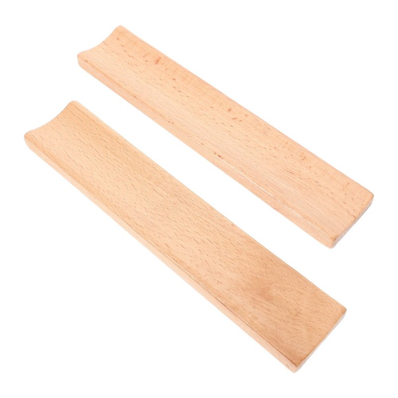 2 Pcs Rolling Pin Roller Holder Wood Cradle Baking Pastry Display Rack gallery
