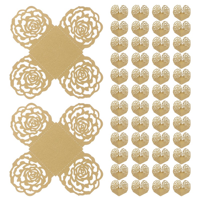 50PCS 4 Inch Truffle Wrappers for Wedding Birthday, Light Gold