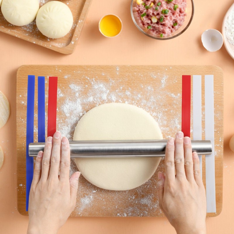 Silicone Measuring Dough Thickness Strips 38cm,Rolling Pin Spacers Sticks1357 gallery