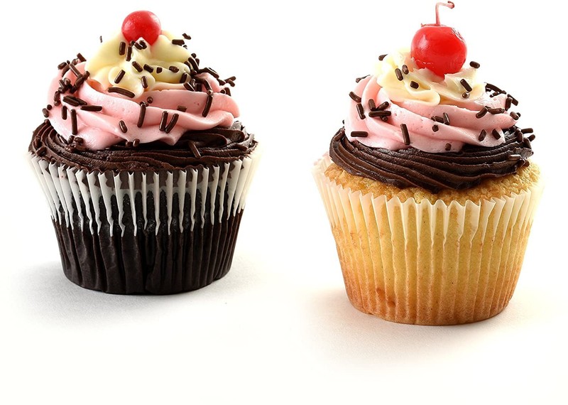 100 moldes grandes para cupcakes y muffins de 5,7 cm x 4,8 cm, blancos. gallery
