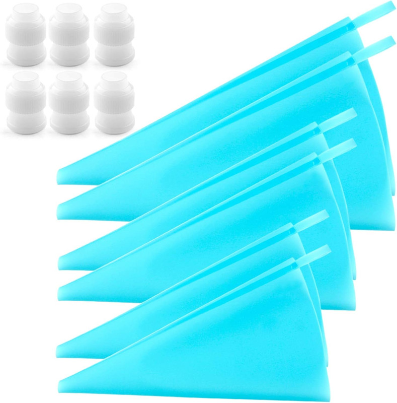 Silicone Pastry Bags, Weetiee 3 Sizes Reusable Icing Piping Bags Baking Cookie C