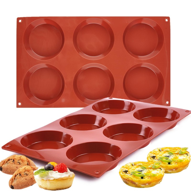 JOERSH 2-PK Silicone Egg Mold for Breakfast 3 Inch, 2 Pcs: 6-Cup Regular