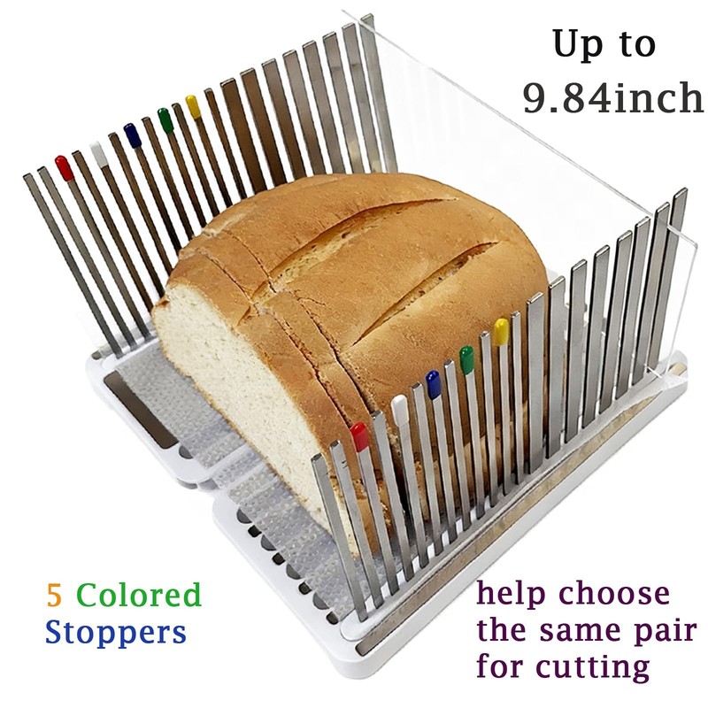 Stainless Steel Bread Slicer for Homemade Bread, Bread Slicing Guide with 20 ... gallery