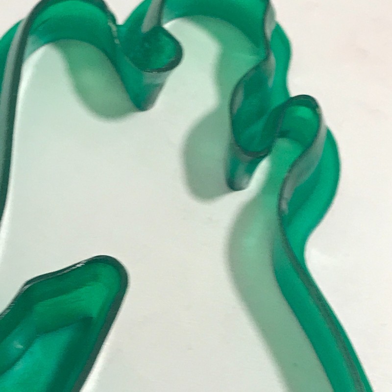 Green Plastic Christmas Holiday Cookie Cutters Tree Angel Reindeer 4 pieces gallery