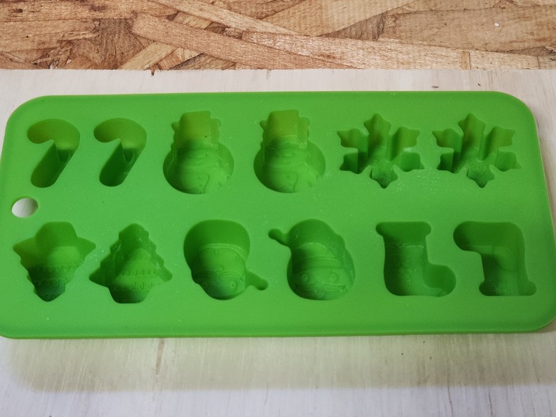 2 Piece Silicone Baking Molds Christmas Holiday Snowman Candy Cane gallery