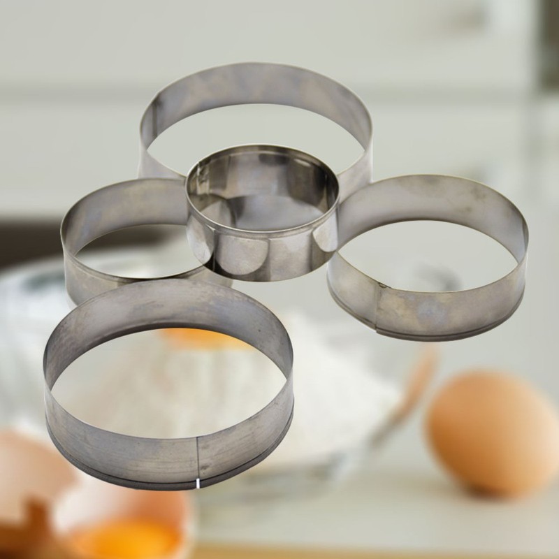 5Pcs Metal Cookie Cutters Round Shapes Anti Rust Stainless Steel Baking Tools gallery