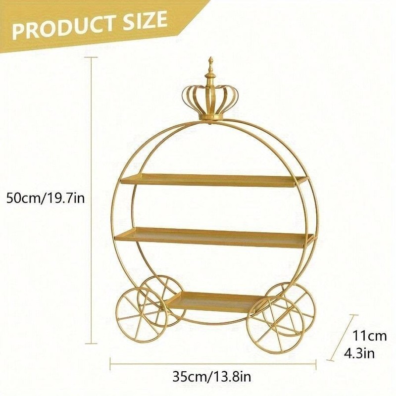 Gold Cupcake Display Stand Round Dessert Tray Wedding Party Decor gallery