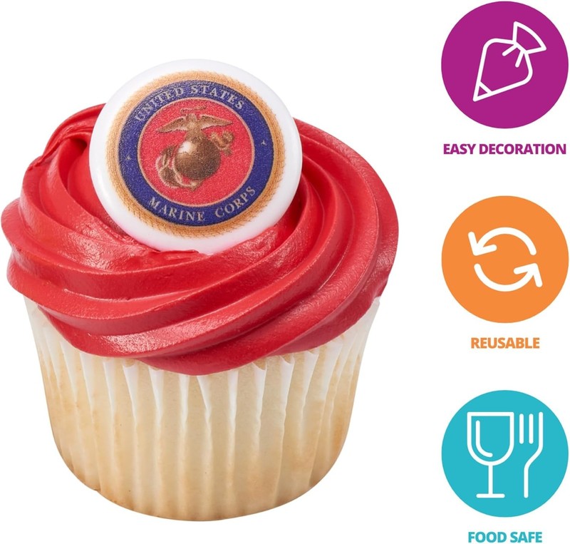 Marine Corps Cupcake Toppers, 24 United States Marine Corps Official Emblem gallery