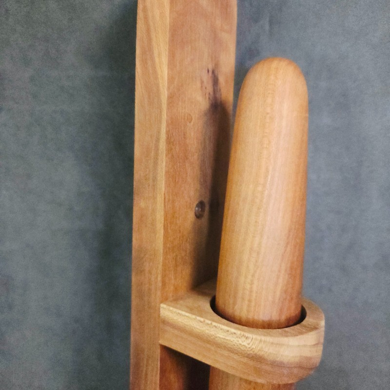 Berea College Kentucky Handmade Wood Rolling Pin & Wall Rack Holder 20" gallery