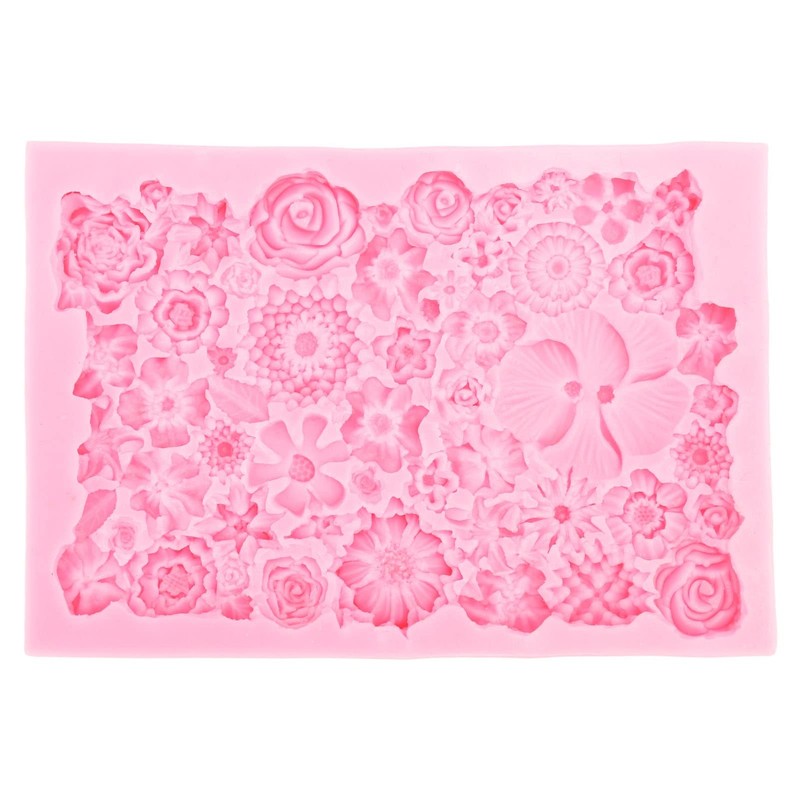 Silicone Fondant Mold, Non Stick Flower Chocolate Maker DIY Cake Baking Tray …