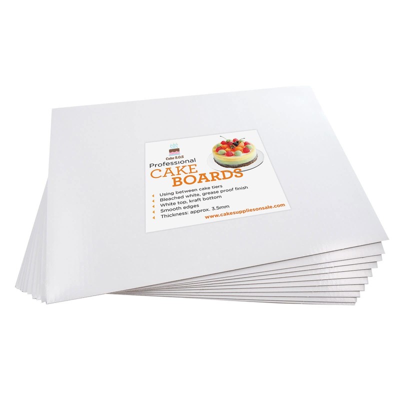 10 inch White Square Coated Cakeboard,Waxed Greaseproof, Disposable Cake Circ... gallery