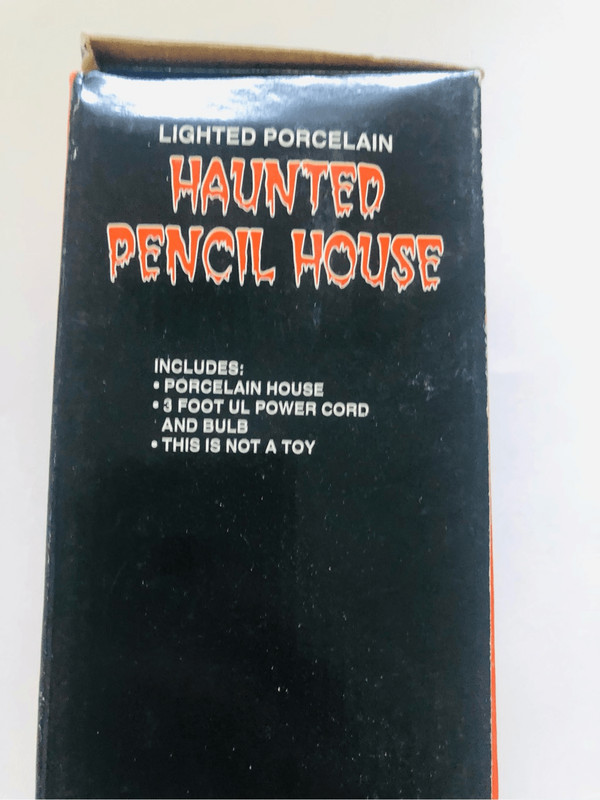 Haunted pencil orange light porcelain house 8”x3” gallery