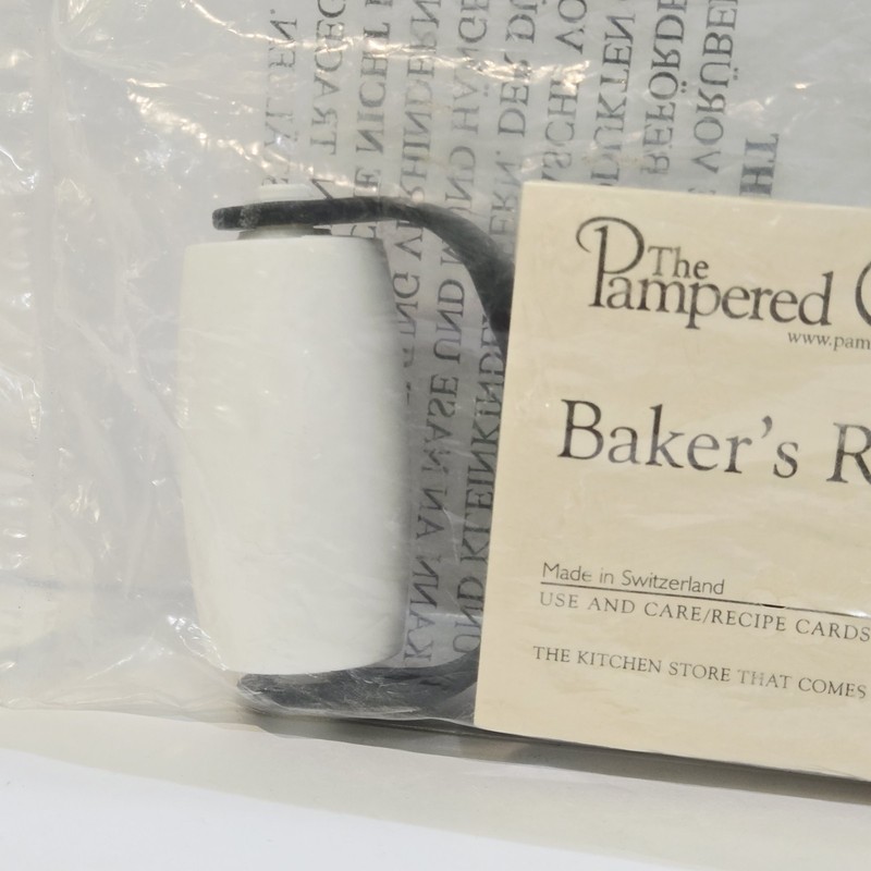 Pampered Chef Baker’s Roller 1485 Double-Sided Pastry Dough Rolling Pin NEW gallery
