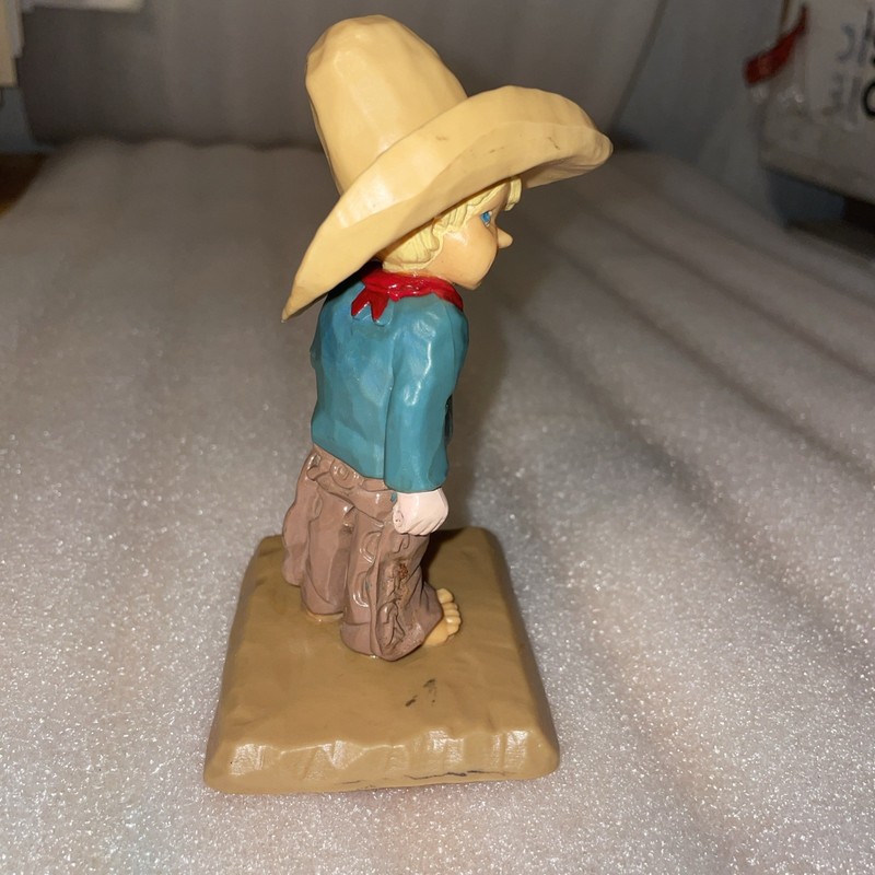 Vintage Wilton Little Boy Cowboy Rodeo 5" Decoration with 10-Gallon Hat gallery