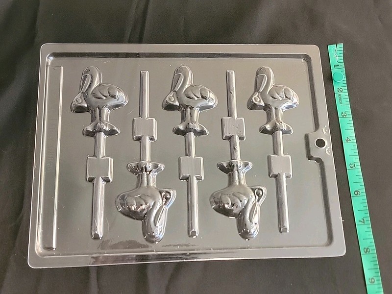 Baby Shower Boy Girl Stork Carrying Baby Chocolate Lollipop Candy Mold