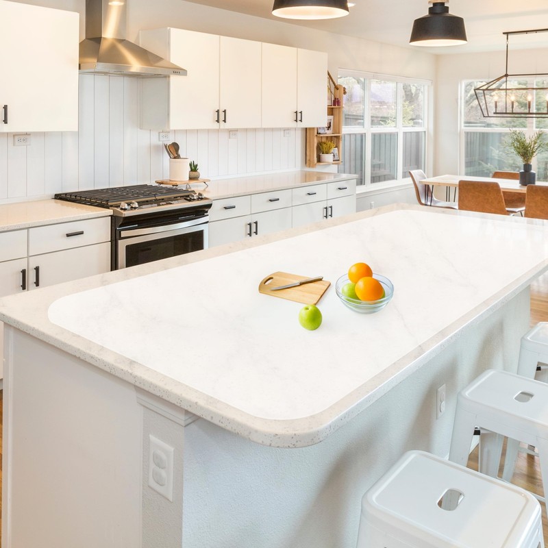 Silicone Mats for Kitchen Counter, Treerit 47.2"L x 23.6"W, White Translucent