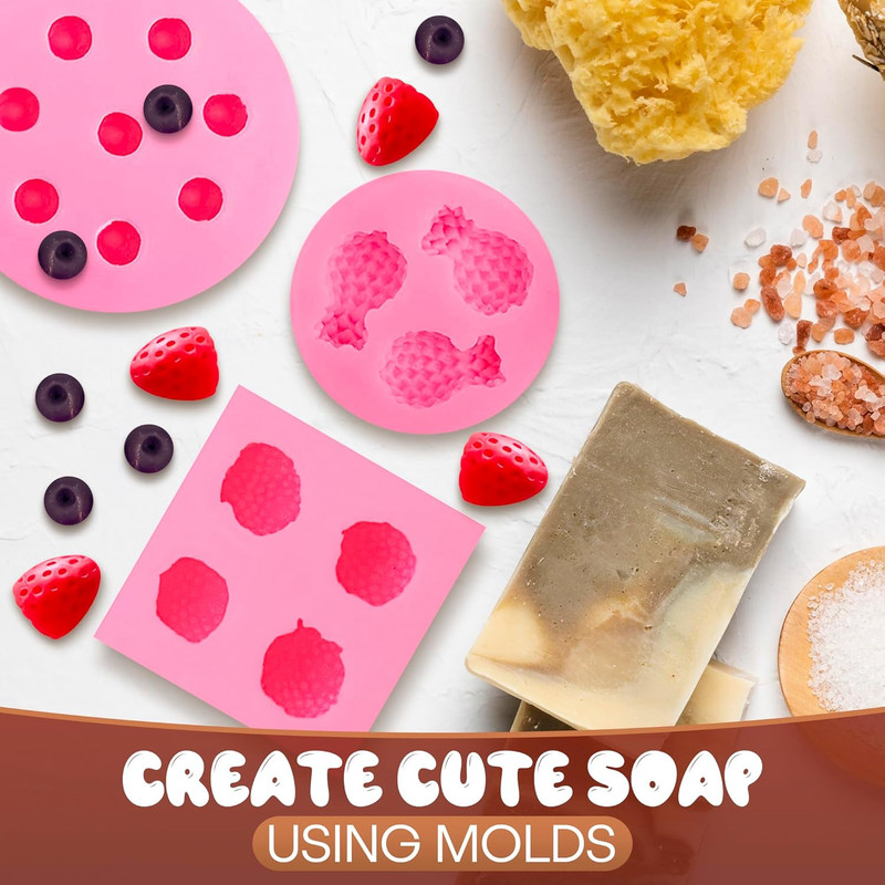 5 Pcs Fruit Molds Silicone - Mini 1 Inch Silicone Gummy Molds with 5 Realistic 3 gallery