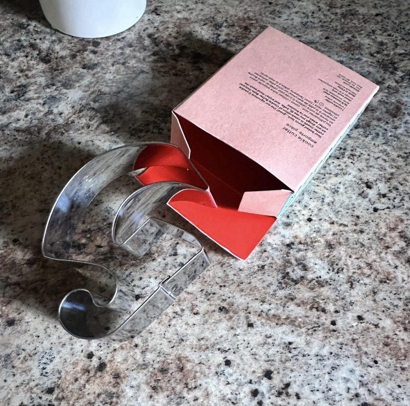 Glossier G Large Metal Cookie Cutter Silver with Original Box