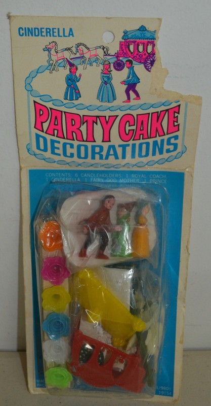 Vintage Cinderella Party Cake Decorations 1970 Gay Gem Products Sealed