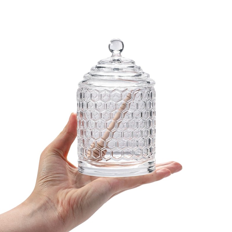 Honey Jars,9 oz Clear Glass Honey Pot Set with Dipper and Lid - Glass Honey D... gallery