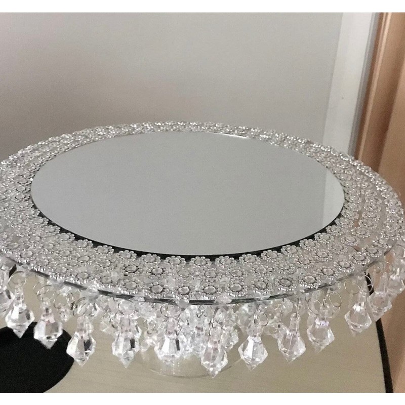 8inch Mirror Top Crystal Cake Stand For weddings gallery
