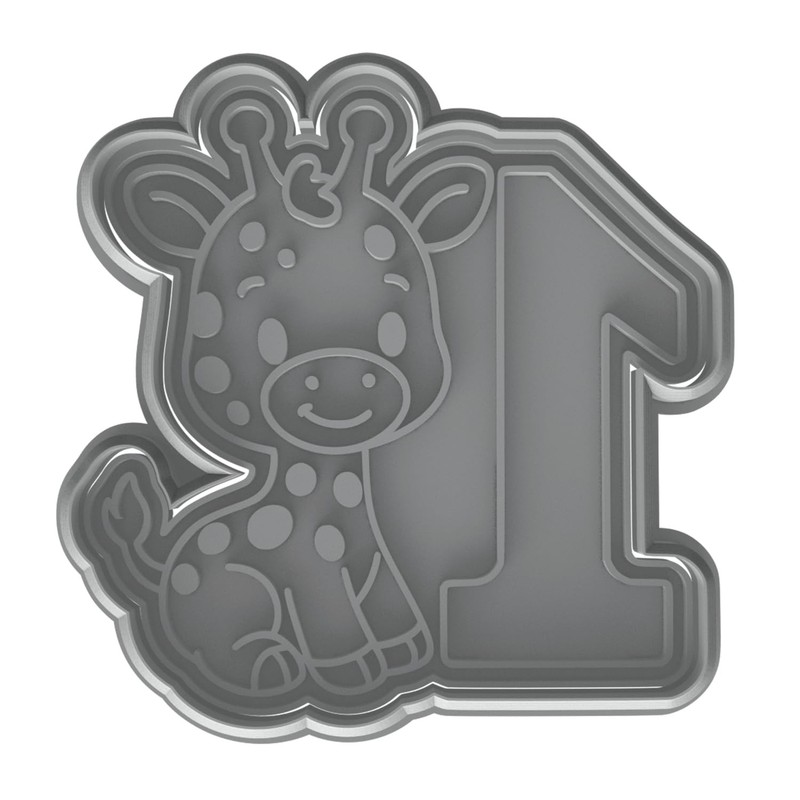 1 Year Old Giraffe Cookie Cutter & Stamp 4x3.5" for Baking & Fondant Clay Gifts gallery