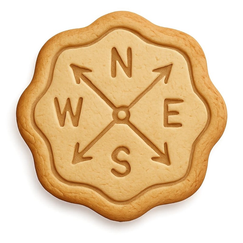 Four Directions Badge Cookie Cutter & Stamp, Fondant & Clay Cutter – 3.9×4″