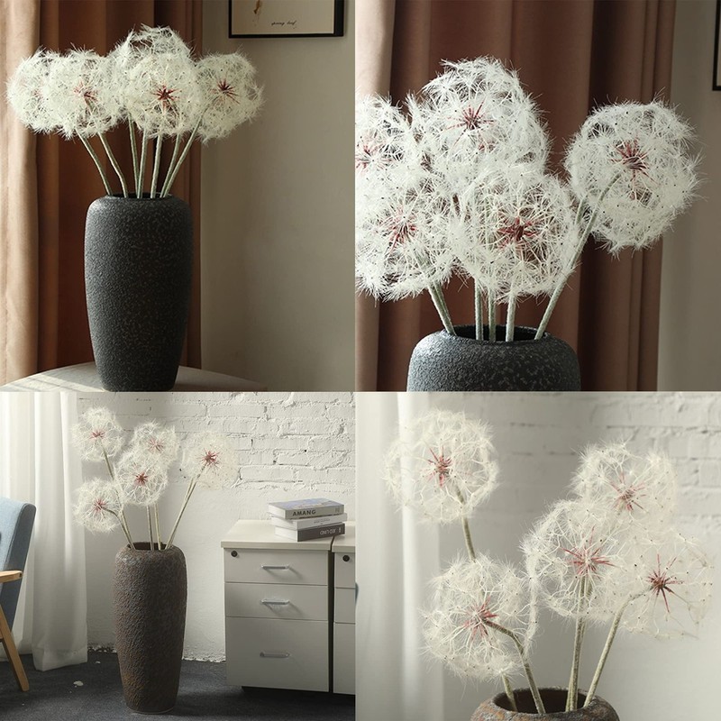 TOPIA Giant Artificial Dandelion Flower Fake Decor for Home White gallery