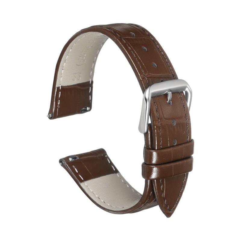Natural Leather Watch Strap 22mm for Quick Release Brown