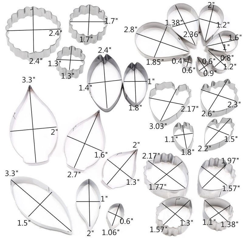 26Pcs Stainless Steel Flower & Leaf Cutters Set for Cake Decorating, Sugarcraft gallery
