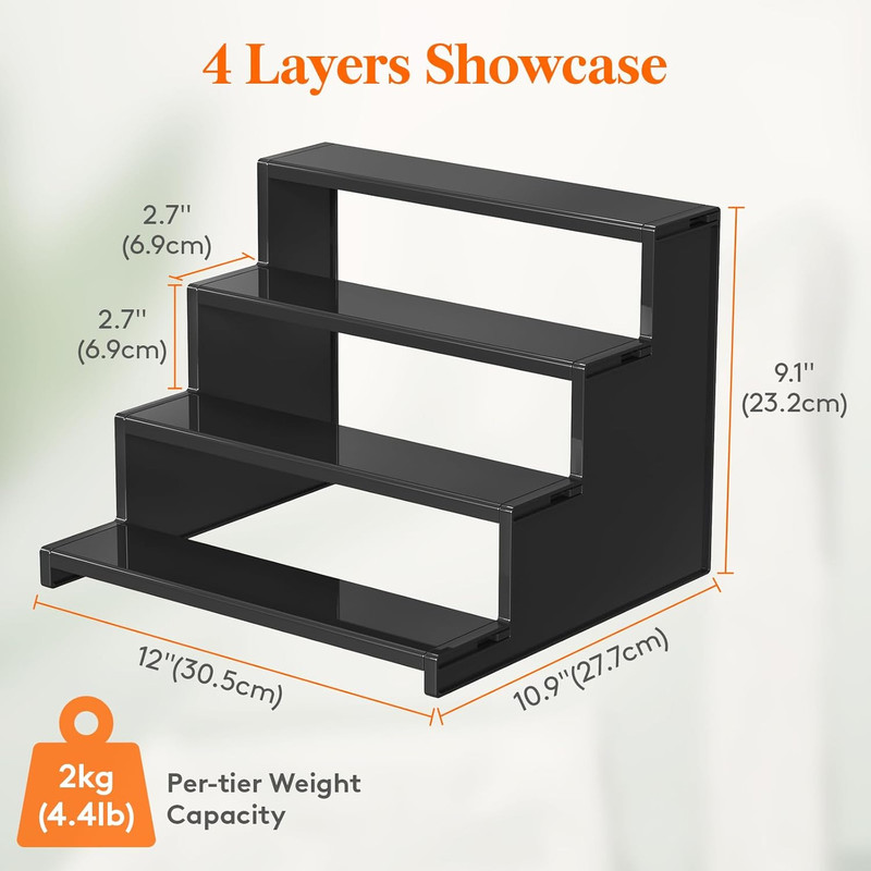12 Inch Perfume Organizer Black Display Riser Shelf for Makeup Skincare Nail gallery
