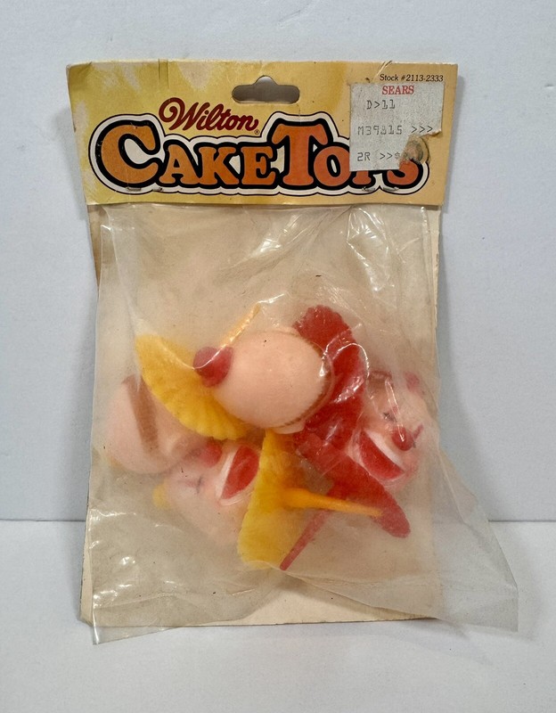 Wilton CLOWN HEADS SET 4 NEW Vtg 1982 1 3/4″ 2113-2333 CAKE TOPS Toppers NIP