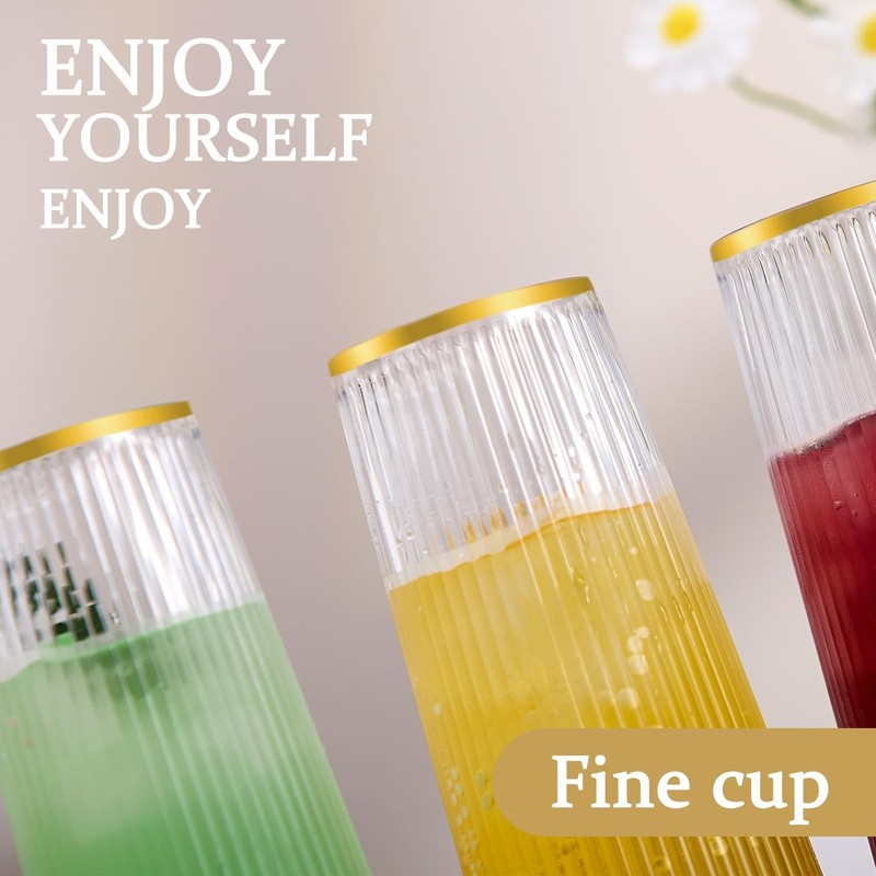 48 Pack Stemless Plastic Champagne Flutes Disposable 9 Oz Clear Plastic strip... gallery