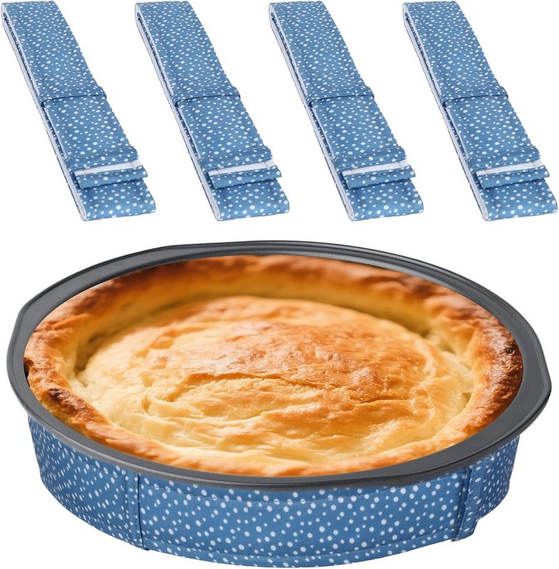 4pcs Cake Strips Even Baking,Easy-to-use Baking Supplies Bakery Reusable Wrap