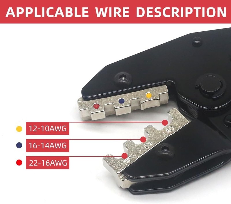 Crimping Tool For Heat Shrink Connectors-AWG 22-10 Ratchet Wire Terminal gallery