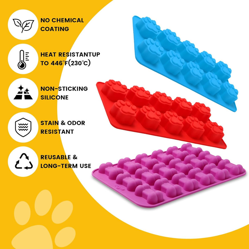 6PCS Silicone Molds Puppy Dog Paw and Bone, Elegant Chocolate Molds for Bakin... gallery